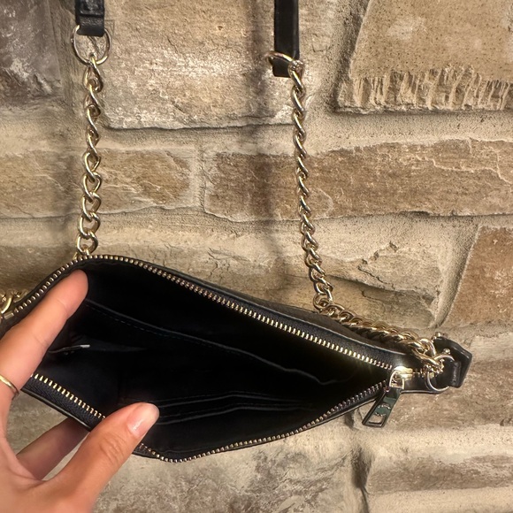 NWT Coach chain pebbled leather quinn crossbody bag chain midnight dark blue - Picture 3 of 4